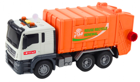 Camion de Gunoi cu Coșuri, Lumini și Sunete, Portocaliu 1:14 [1]