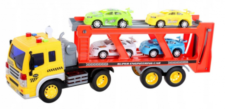 Camion Platformă cu Lumini și Sunete – Set cu 4 Mașinuțe [6]