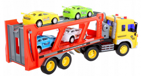 Camion Platformă cu Lumini și Sunete – Set cu 4 Mașinuțe [7]