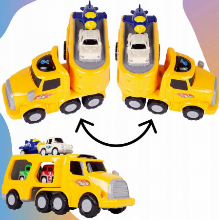 Camion Platformă TIR cu Vehicule și Avion – Lumină și Sunet [4]