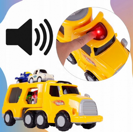 Camion Platformă TIR cu Vehicule și Avion – Lumină și Sunet [2]