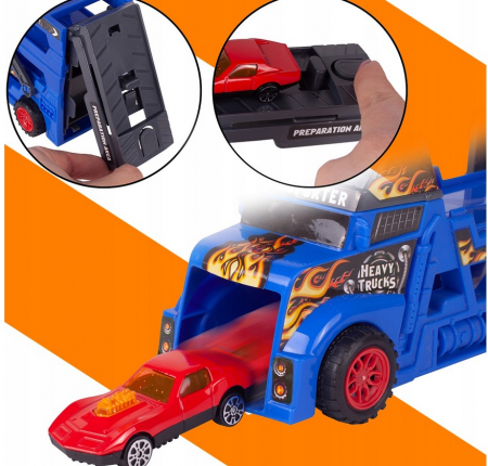 Camion Transportor cu Platformă și 8 Mașinuțe Metalice [5]