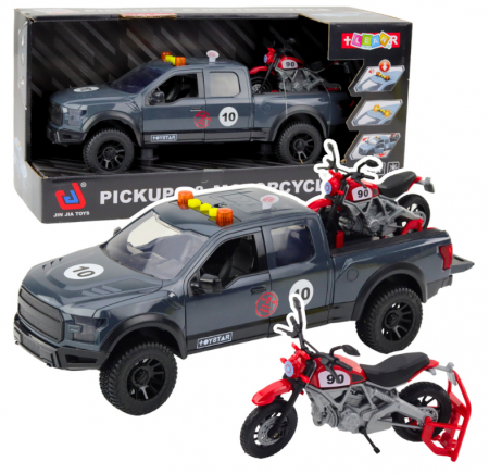 Masini si motociclete - Camionetă Pickup Gri 1:12 cu Motor, Lumini și Sunete