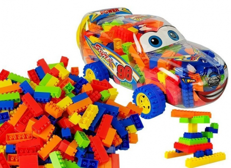 Jucarii - Cărămizi de construcție într-un borcan – Mașină de 35 cm, 205 piese