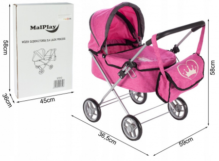 Cărucior cu geantă pentru păpuși, Princess. [1]