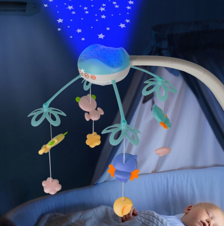 Carusel muzical pentru pătuț – 500 melodii, telecomandă și proiector [3]