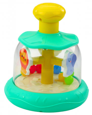 Carusel rotativ cu bile și animale – hipopotam, leu, maimuță, verde [1]