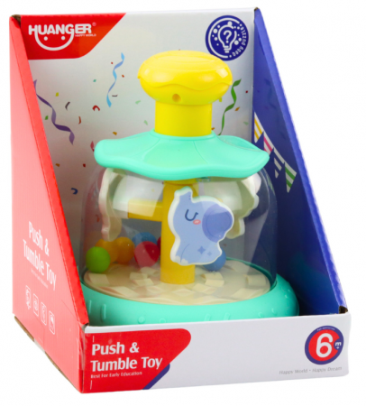 Carusel rotativ cu bile și animale – hipopotam, leu, maimuță, verde [2]