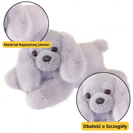 Jucarii de plus - Cățeluș de pluș Cocker Spaniel cu lăbuțe grele – Gri, 30 cm