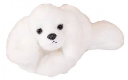 Jucarii de plus - Cățeluș Maltez de pluș cu lăbuțe grele, alb 30 cm