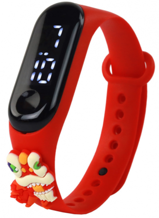 Jucarii educationale - Ceas Dragon cu Ecran Tactil și Curea Roșie Reglabilă