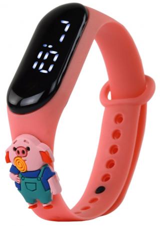 Jucarii educationale - Ceas roz pentru copii cu ecran tactil și curea reglabilă