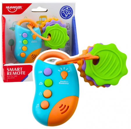 Articole bebelusi si copii mici - Chei de mașină interactive telecomandă cu inele de dentiție pentru copii mici, lumini și sunete