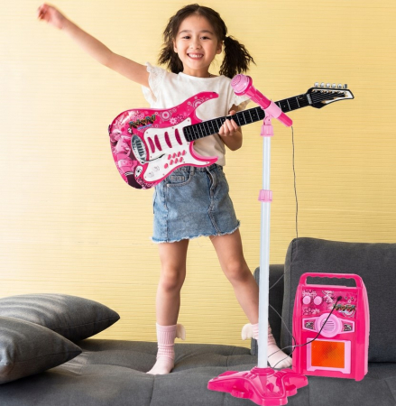 Chitară cu Amplificator și Microfon – 2 Culori Disponibile [3]