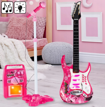 Chitară cu Amplificator și Microfon – 2 Culori Disponibile [6]