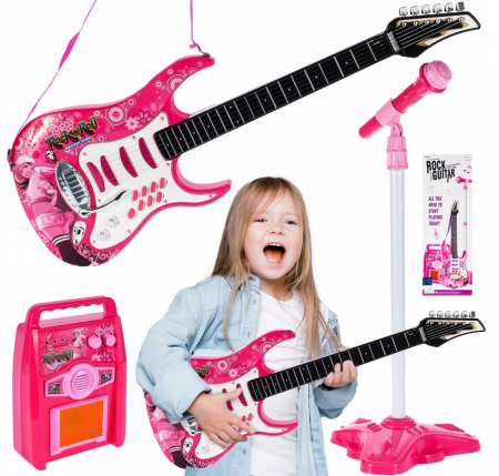Instrumente muzicale - Chitară cu Amplificator și Microfon – 2 Culori Disponibile