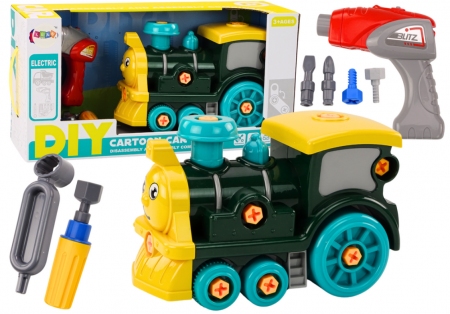 Masini si motociclete - Locomotivă demontabila DIY verde