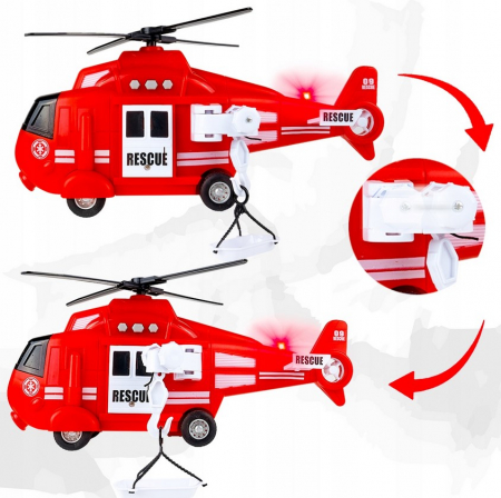 Elicopter de Pompieri 1:16 cu Lumini, Sunete și Proiector [4]