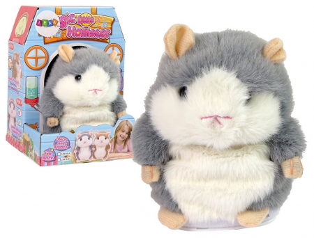 Jucarii - Hamster maro de pluș interactiv care repetă cuvinte