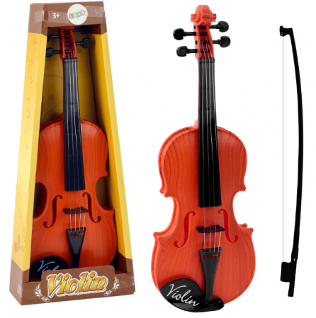 Instrumente muzicale - Instrument de vioară pentru copii cu arcuș, culoare maro deschis