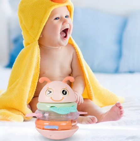 Jenga Albinuța – Roz/Albastru cu Muzică – Joc de Echilibru și Distracție [3]