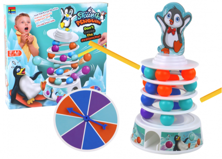 Jucarii educationale - Joc Arcade Turn de Slide cu Bile și Pinguin