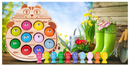 Joc de îndemânare din lemn – Pescuit magnetic „Pisicuță” [6]