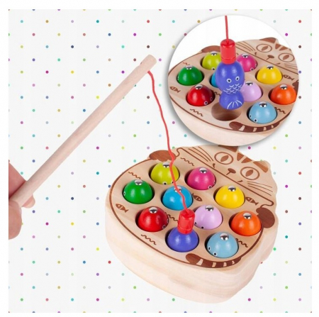 Joc de îndemânare din lemn – Pescuit magnetic „Pisicuță” [5]