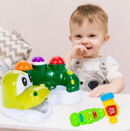 Joc interactiv Dinozaur Crocodil cu ciocan – lumini și sunete [4]