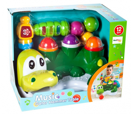 Articole bebelusi si copii mici - Joc interactiv Dinozaur Crocodil cu ciocan – lumini și sunete