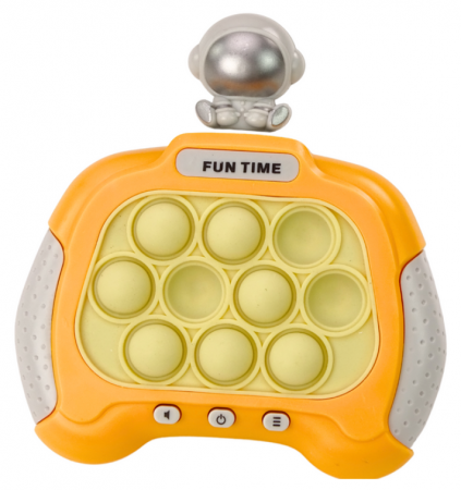 Jucarii educationale - Joc senzorial Pop-It Consolă Spațială cu lumini și sunete, galben