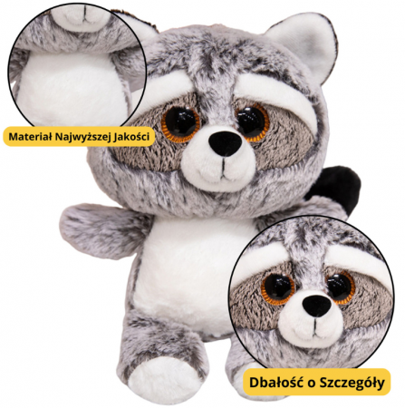 Jucarii de plus - Jucărie de pluș raton cu ochi mari 22 cm