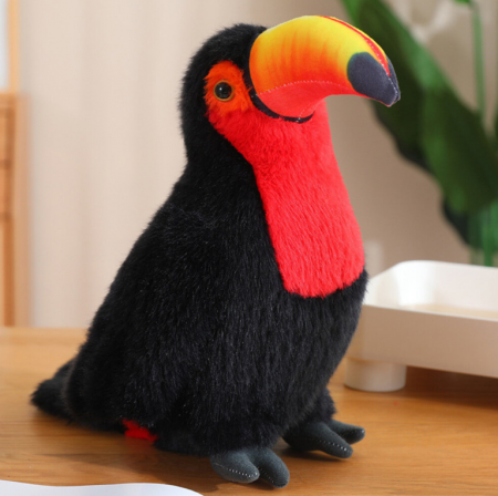 Jucarii de plus - Jucărie de Pluș Toucan Roșu, 30 cm – Mascotă Moale și Îmbrățișabilă