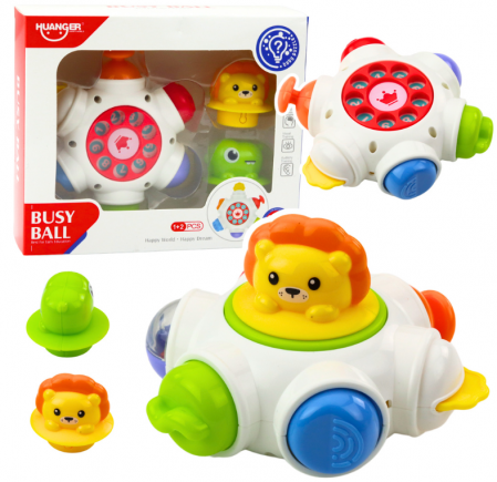 Articole bebelusi si copii mici - Jucărie interactivă pentru copii mici UFO cu leu și crocodil