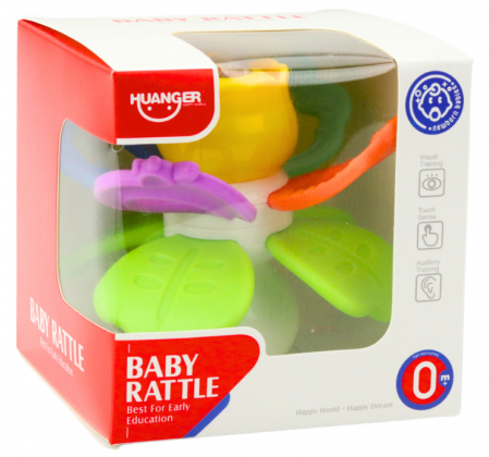 Jucărie senzorială floare rotativă cu inele de dentiție și ventuză [3]