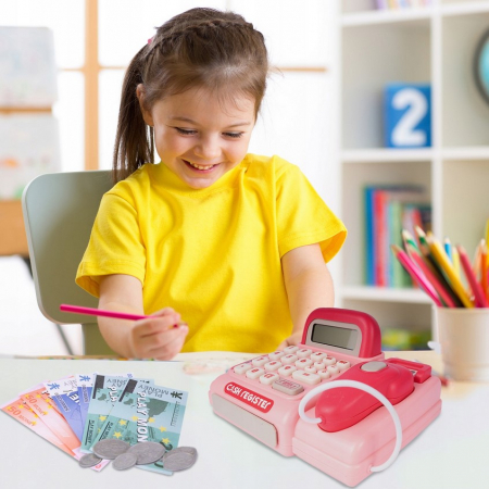 Kasa de Jucărie „Fun Cash” Roz – Set Interactiv pentru Fetițe și Băieți [3]