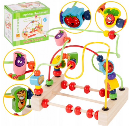 Jucarii - Labirint din lemn cu abac – Joc educativ pentru copii
