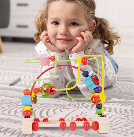 Labirint din lemn cu abac – Joc educativ pentru copii [2]