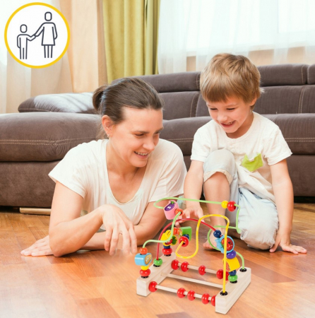 Labirint din lemn cu abac – Joc educativ pentru copii [9]