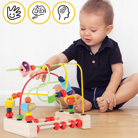 Labirint din lemn cu abac – Joc educativ pentru copii [6]