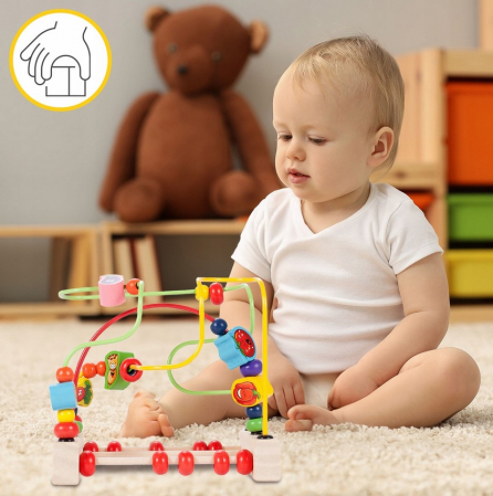 Labirint din lemn cu abac – Joc educativ pentru copii [7]