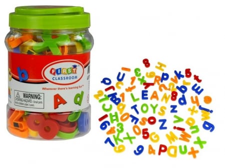 Jocuri societate si jocuri educative - Litere și Cifre Magnetice într-un Borcan – Alfabet cu 78 de Elemente