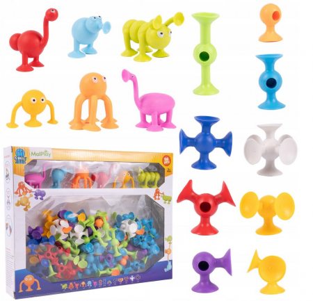 MalPlay – Set de Construcție cu Ventuze Silicoane – 96 piese [1]