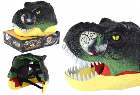 Jucarii diverse - Mască Dinozaur cu Bandă Reglabilă, Lumini și Sunete – Neagră