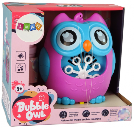 Mașină de Bule de Săpun Bufniță cu Sunet, Roz [4]