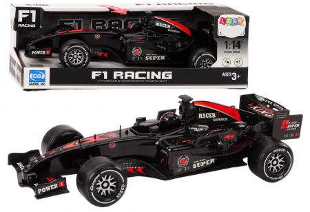 Masini si motociclete - Mașină de Curse Sportivă F1, Scara 1:14, Neagră, cu Sunete