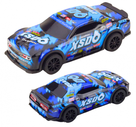 Mașină de curse XS06 cu propulsie, lumini și sunete, portocaliu-albastru. [2]
