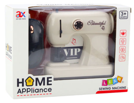 Mașină de cusut jucărie cu șoricel pentru copii, cu lumină, albă [3]