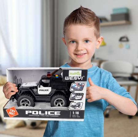 Mașină de poliție pentru copii – cu sunete, lumini și mecanism de propulsie [9]