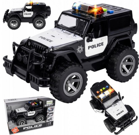Masini si motociclete - Mașină de poliție pentru copii – cu sunete, lumini și mecanism de propulsie